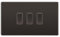 BG Black Nickel Screwless 3 Gang Switch 1x Intermediate 2x 2 Way Custom Grid