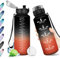 Bouteille Sport 1.5L, Gourde avec Filtre sans BPA, Gourde Motivation, Bouteille d'eau Étanche, Gourde Sport avec Marqueur de Temps, Gourde Réutilisable pour l'école, Sport, Bureau, Yoga, Camping, Gym