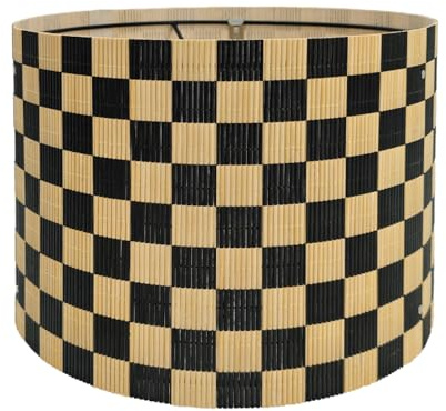 Moderner Lampenschirm, dekorativ, schwarzes Gitter, minimalistisch, 30 x 23 | Klassisch, vielseitig, einzigartiges Bambus-Material, ideal für Tisch- und Stehlampen, mühelose Installation