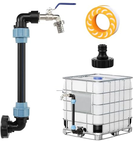 IBC Schwanenhals 3/4 Auslaufhahn,IBC Tank Schwanenhals S60x6 Wasserhahn Absperrhahn,IBC Adapter mit Schwanenhal Messing Wasserhah,IBC Tank Zubehör,IBC Containe für Regenwassertank Regenfas Wasserfaß