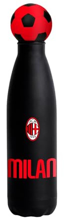 Seven Borraccia termica AC MILAN in acciaio inox bpa free 500 ml, Mantenimento temperatura: caldo 12h/freddo 24h, Bambino, Ragazzo, Adulto, Calcio, Prodotto ufficiale, Idea regalo