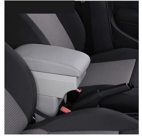 Aufbewahrungsbox für die Autoarmlehne, für Seat, für Ibiza 6j, für Ibiza 6L, Armlehnenbox zur Aufbewahrung von Inhalten mit Getränkehalter, USB-Mittelkonsole (C2 Black Line, kein USB) (A5 Grey 7usb)