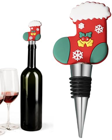gifyym Christmas Wine Bottle Stoppers - Christmas Tree Shaped Wine Bottle Sealers | Party Stoppers and Wiñe Bottłe Decorations for Party, Holiday, Wedding and Birthday