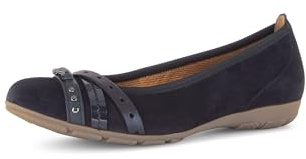 Gabor Damen Klassische Ballerinas, Frauen Ballerinas,Hovercraft,atmungs-aktiv,sacchetto,weich,sportlich,Weiss,rot,Dark-Blue Kombi,42 EU / 8 UK