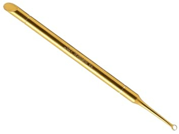 Double-Ended Cuticle Pusher, Gold, Professional Manicure and Pedicure Tool for Nail Care