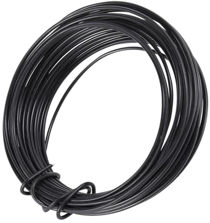 DECHOUS 10m Biegsamer Metalldraht aus Eisen mit 2,5mm Dicke Flexibler Klettergerüstdraht für Kletterpflanzen zur Pflanzenbefestigung und Indoor Bastelarbeiten in Schwarz