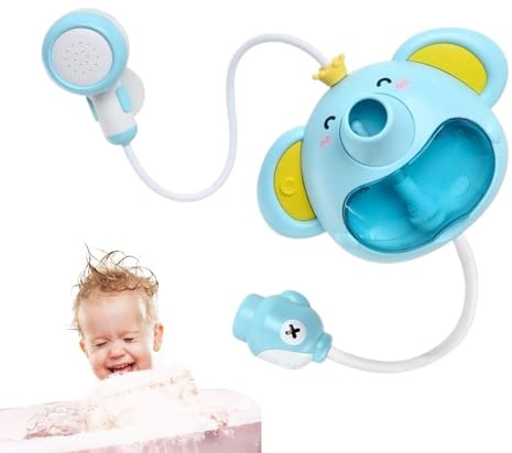 Juguetes de baño para niños pequeños – Elefante cabezal de ducha rociador de agua para bañera | Lindo animal bomba de agua con rociador de probóscide | Bañeras interactivas Niños Baño