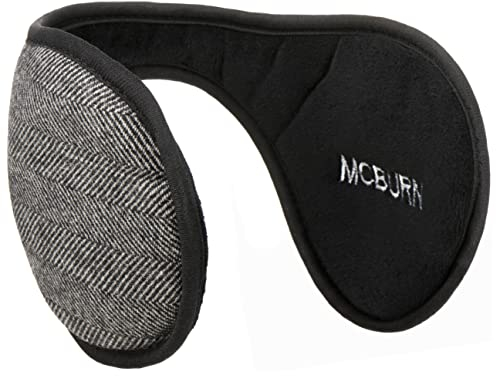 McBURN Herringbone Ohrenwärmer Damen/Herren - Earbands Ohrenschützer mit Futter Winter Herbst-Winter - One Size schwarz