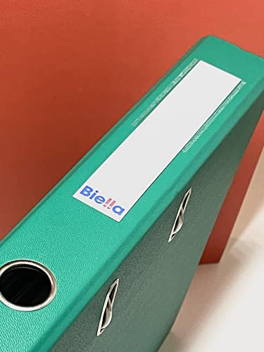 100 Biella Ordnerrücken-Schilder schmal, 25x145 mm, weiß, Ordner-Etiketten für 4 cm breite Aktenordner, Ordnerbeschriftung