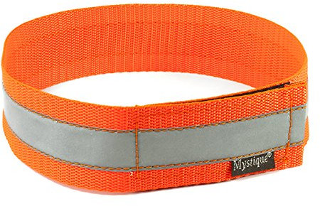 Mystique Signalhalsband mit Klettverschluss Reflexhalsband 35cm Neon orange