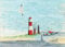empireposter Noack, Katharina - Die Feuer von Borkum - Kunstdruck Artprint Gemälde Leuchtturm - Grösse 70x50 cm + 2 St Posterleisten Kunststoff 93 cm transparent