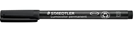 STAEDTLER 314-9 Lumocolor Permanent Pen, Bold Line Width, 1.0-2.5mm - Black (Box of 10)