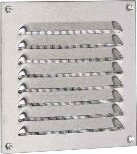 Upmann Wetterschutzgitter V2A mit Fliegendraht, 20 x 20 cm, 1 Stück, 54641
