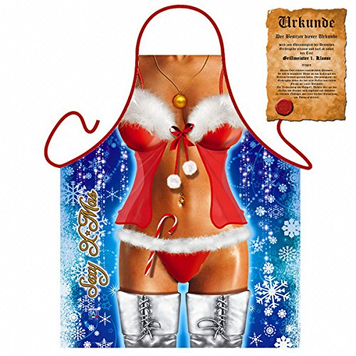 Sexy Grillschürze ! Top Scherzartikel zum Geburtstag, für Partys, Karneval,…: Neue Sexy Weihnachtsfrau !! GRATIS Urkunde dabei !!