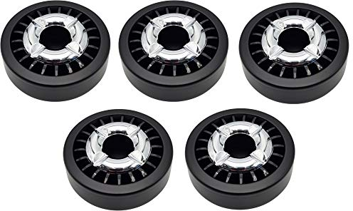 allaroundprofi24 AP 24-5 x Aschenbecher Stabil, Einfach, Modern, Edel Gluttöter Metall + 1 gratis Feuerzeug (Schwarz)