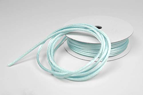 10m Rolle Flechtkordel Satin 2mm (blass Aqua) // Satinkordel Kordel Flechtschnur Schmuckschnur Satinschnur hell türkis blau Zierkordel Kumihimo