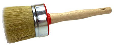 EFO Round Paint Brush Ø 60 mm | Paint Brush with Natural & Synthetic Bristle Blend | Furniture Paintbrush for Chalk Paint, Wax, Varnish, and Oil | Wax Brushes for Furniture | Ergonomic Wooden Handle