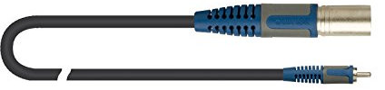 QUIK LOK - RKSA/133-2 XLR MASCHIO/RCA MASCHIO, Cavo Adattatore Quik Lok ROK SOLID, XLR Maschio/RCA M, Colore Nero, Lunghezza 2 mt.