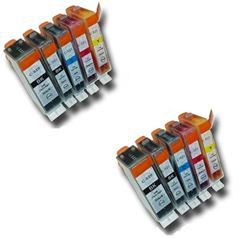 Prestige Cartridge PGI-520/CLI-521 10er Pack Druckerpatronen für Canon Pixma MP540 x MP550 MP560 MP620 MP630 MP640 MP980 MP990 MX860 MX870 iP3600 iP4600 iP4700 schwarz photoschwarz cyan magenta gelb