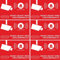 INDIGOS UG Aufkleber Alarmgesichert - Alarmanlage 10-Set 52x35mm - Rechteckig - rot