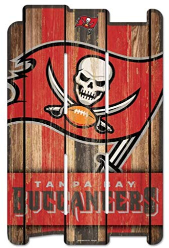 NFL Tampa Bay Buccaneers Wood Fence Sign, Black