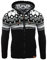 Reslad Herren Grobstrick Norweger Pullover Winter Strickjacke Kapuzenpullover RS-3104 (2XL, Schwarz-Weiß)