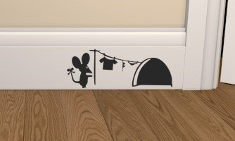 Epic Modz Mouse Hole Clothes Washing Line Skirting Board Vinyl Decal Sticker Wall Art Bedroom Living Room Lounge car Funny