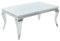 invicta INTERIOR Couchtisch MODERN BAROCK Silber 100 cm Tischbeine aus poliertem Edelstahl mit weißem Opalglas
