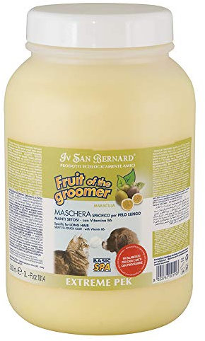 Máscara de Maracuyá - Mascarilla para Perros - 3 L - Para un Manto Sedoso y Perfumado - Artículo de Higiene para Perros - Indicado para Pelos Largos - IV San Bernard