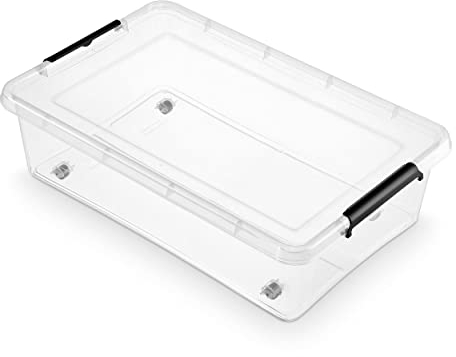 Orplast SIMPLE STORE Aufbewahrungsbox 29 Bedroller - Boxen Aufbewahrung Stapelboxen 58 x 39 x 16 cm - Ordnungsboxen - Aufbewahrungsbox mit Griff Küche Büro, Schule, Werkstatt