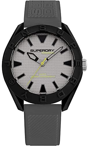 Superdry Herren Analog Quarz Uhr mit Silikon Armband SYG243EE