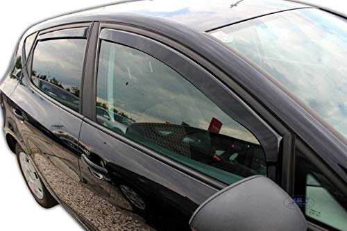 J&J AUTOMOTIVE Windabweiser passend für Seat Ibiza 4 6J 5-Türer 2008-2017 4tlg, Heko Regenabweiser Vorne Hinten Getönt Dunkel Passform