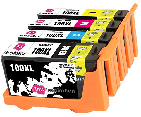 Ink Inspiration® Ersatz für Lexmark 100 100XL Druckerpatronen 4er-Pack, kompatibel mit Lexmark S305 S402 S405 S505 S602 S605 S815 S816 Pro 202 205 208 209 705 805 901 905, Schwarz/Cyan/Magenta/Gelb