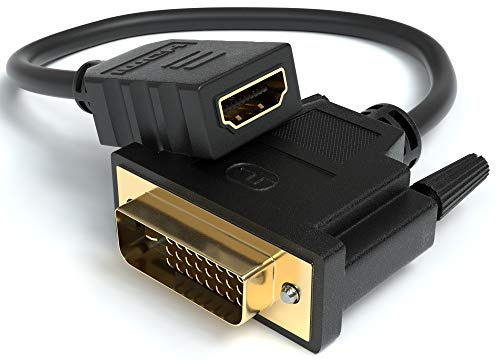 JAMEGA – DVI auf HDMI Adapter 2er Pack | HDMI Buchse zu DVI-D Stecker 24+1 DVI auf HDMI Kabel Konverter RGB Adapterkabel | 4K High Speed HDTV bis zu 1080P Full HD vergoldete Kontakte für TV, PC UVM.