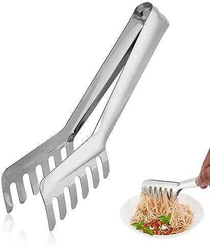 Pinze per tagliatelle per afferrare, Pinza for Spaghetti in Acciaio Inossidabile a Forma di Pinza, Tagliatelle Pinze per Pasta, Pinza per spaghetti a forma di pettine per buffet Spaghetti Insalata
