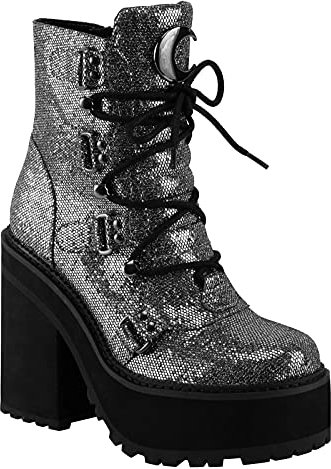 Killstar Plateaustiefel - Broom Rider Platform Boots Glitzer (numeric_36)