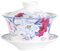 Eplze YBK Tech 10oz Large Gaiwan, Porcelain Kung Fu Tea Cup and Saucer with Lid, Chinese Traditional Gaiwan, Sancai Tea Bowl (5#)
