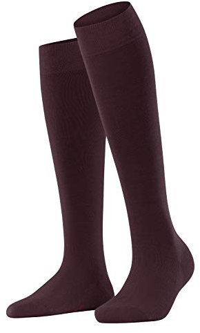 FALKE Damen Kniestrümpfe Softmerino W Kh Wolle Baumwolle lang einfarbig 1 Paar, Rot Barolo 8596, 35-36