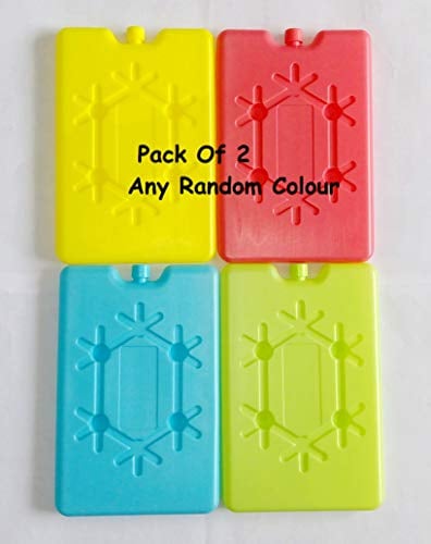 Ice Pack Bricks Freezer Blocks | Reusable | For Cooler Bag Box Travel Picnic Camping Lunch Box(Any Random Color) (Pack of 2)