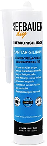 SEEBAUER diy Sanitär-Silikon Weiß 300ml - Fugen im Innen- & Außenbereich - Sicher gegen Schimmel und ideal für Bad, Küche & Wohnbereiche - Geruchsarm und frei von Schadstoffen (1 Stück)