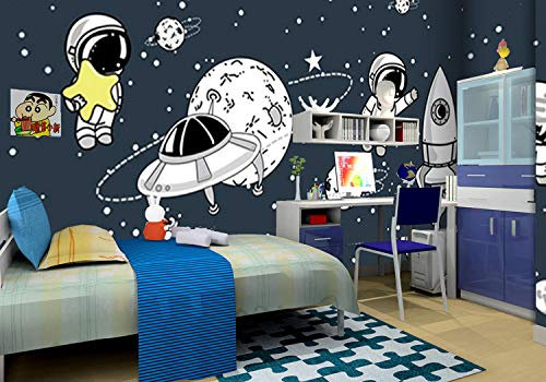 Papier peint motif dessin animé Space ecraft pour salon, salle à manger, chambre d'enfant 400 x 280 cm