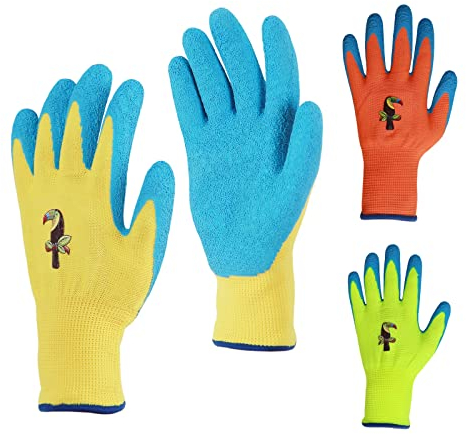 Donfri 3 Paar Gartenhandschuhe Kinder Arbeitshandschuhe Security Handschuhe 2-5 Jahre, DIY,tägliche Hausarbeit, Malen,Outdoor-Aktivitäten