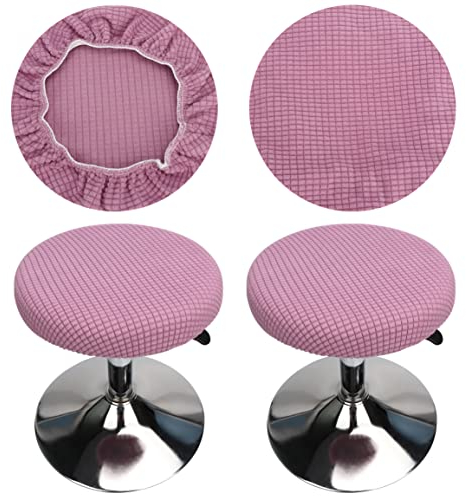 HuaLiSiJi Hockerbezug Rund 30-40cm Bezug Hocker Rund Elastischer Hocker Rundbezug, Waschbar Pflegeleicht Weich und Langlebig,für Runde Oder Quadratische Hocke (2 Stück Violett)