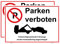 Haobase 2 Stück Parken Verboten Schild Aufkleber - Selbstklebendes Vinyl (25cm x 17,5cm)