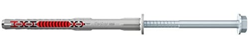 fischer DuoXpand 10 x 120 FUS, hochwertiger Universaldübel mit Sechskantschraube & angeformter U-Scheibe (50 Stk.), Dübel für starken Halt, ideal für poröse Baustoffe & randnahe Verankerungen