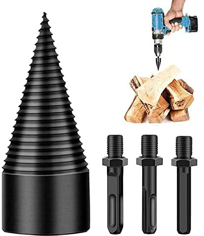 Vite Conica Spaccalegna 50mm Fresa Legno Punta Per Trapano Con 3 Attacchi (Esagonale, Rotondo, Quadrato) Spaccalegna Per Trapano Uso Domestico