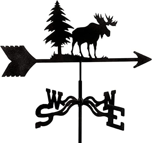 TAXXII Windfahne, Elch Wetterfahne Wetterfahne für Garten Wetterfahne Edelstahl Kreativer Windrichtungsanzeiger Gartenpfahl Wetterhahn (Schwarzer Elch)