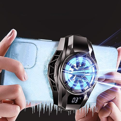 Enfriador de Teléfono Celular, Radiador de Teléfono Celular de Semiconductor RGB con Pantalla Digital, Ventilador de Enfriamiento de Teléfono Móvil Magnético Liviano Portátil