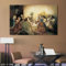 KADING Jesus Letztes Abendmahl, Dekoration, Gemälde, Poster und Drucke, Wandkunst, Leinwandgemälde für Wohnzimmer, Heimdekoration, Bilder, 90 x 145 cm (35 x 57 Zoll), Innenrahmen