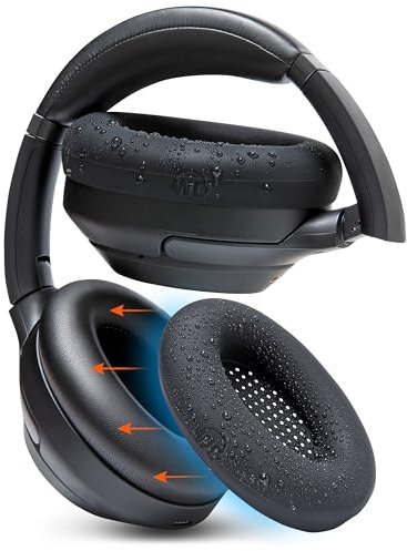 WC SweatZ XM3 - Patented Protective Earpad Sweat Covers for Sony WH1000XM3 by WC | Silicone Ear Covers for Sony WH-1000XM3 Headphones | Sweatproof & Easily Washable | Black